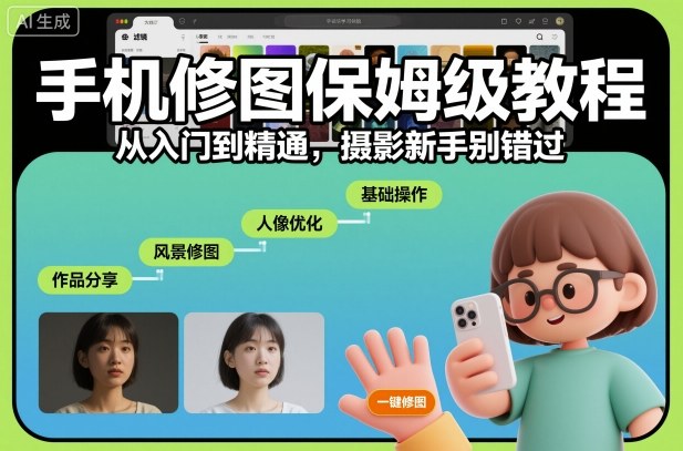 手机修图保姆级教程，从入门到精通，摄影新手别错过-每日必学网