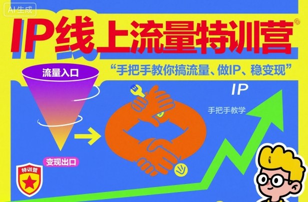 IP线上流量特训营,手把手教你搞流量、做IP、稳变现-每日必学网