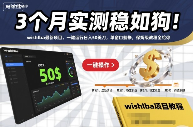 3个月实测稳如狗!wishlba最新项目,一键运行日入50美刀,单窗口躺挣,保姆级教程全给你【揭秘】-每日必学网