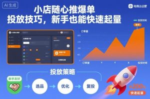 小店随心推爆单投放技巧，新手也能快速起量-每日必学网