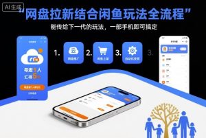 网盘拉新结合闲鱼玩法全流程，能传给下一代的玩法，一部手机即可搞定（附入口渠道以及实操教程）-每日必学网