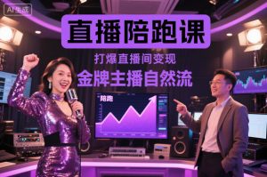 直播陪跑课，金牌主播自然流打爆直播间，复制高变现玩法-每日必学网