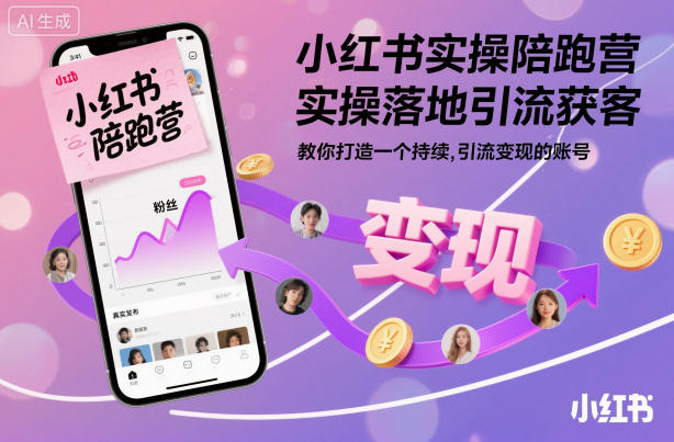 久爱副业网,网赚项目,网赚论坛博客网分享小红书实操陪跑营,实操落地引流获客,教你打造一个持续引流变现的账号