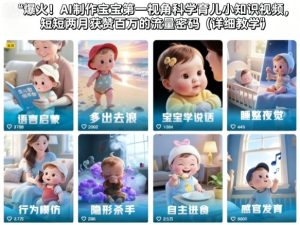 爆火！AI制作宝宝第一视角科学育儿小知识视频，短短两月获赞百万的流量密码（详细教学）-每日必学网