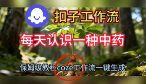 Coze扣子工作流一键生成每天认识一种中药短视频,保姆级搭建教学-每日必学网