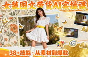 女装图文带货的AI实操课，覆盖38个实用技能，快速提升素材制作效率-每日必学网