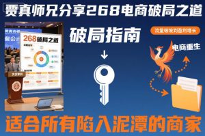 贾真师兄分享268电商破局之道-适合所有陷入泥潭的商家-每日必学网