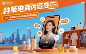 种草电商内容变现系列课,从0-1边賺钱边学做吸金的种草型网红-每日必学网