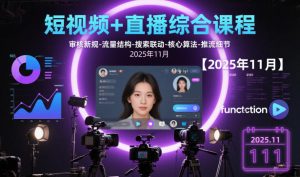 短视频+直播综合课程【2025年11月】,审核新规-流量结构-搜索联动-核心算法-推流细节-每日必学网