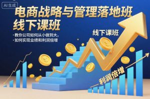 电商战略与管理落地班线下课，教你公司如何从小做到大，如何实现业绩和利润倍增【录音】-每日必学网