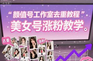 颜值号工作室去重教程，美女号涨粉教学-每日必学网