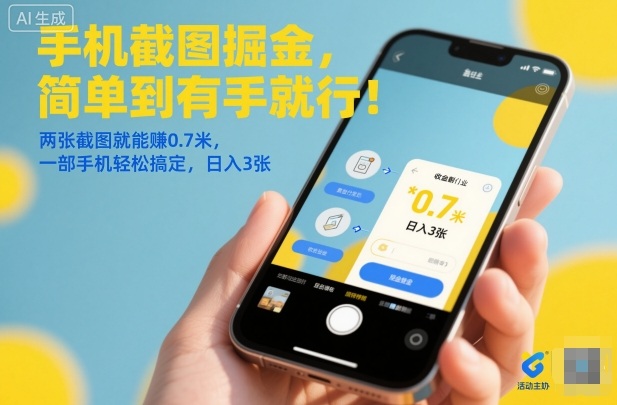 手机截图掘金,简单到有手就行!两张截图就能賺0.7米,一部手机轻松搞定,日入3张【揭秘】-每日必学网