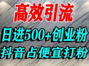 怎么打创业粉？抖音利用占便宜心理引流创业粉，单人日引500+精准流量-每日必学网