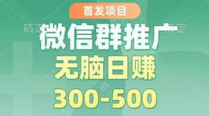 首发项目，微信群推广掘金，多号矩阵无脑日入3-5张【揭秘】-每日必学网