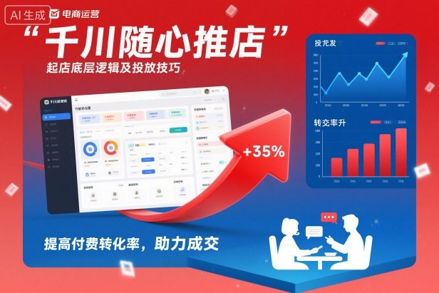 久爱副业网,网赚项目,网赚论坛博客网分享千川随心推起店底层逻辑及投放技巧，提高付费转化率，助力成交