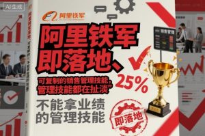 阿里铁军即落地、可复制的销售管理技能，不能拿业绩的管理技能都在扯淡-每日必学网