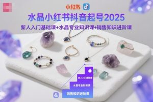 水晶小红书抖音起号2025，新人入门基础课+水晶专业知识课+销售知识进阶课-每日必学网