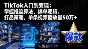 16367期TikTok从入门到变现秘籍：通晓推流算法、爆单逻辑及打品策略，轻松实现单条视频50w播放量-每日必学网