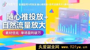 16405期抖音千川9月全域起号秘籍：随心推精准投放、自然流量猛增及素材优化，单场轻松破万盈利-每日必学网