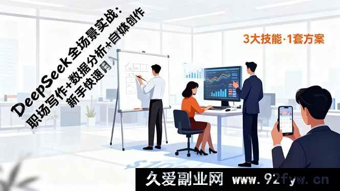 图片[1]-（16418期）DeepSeek实战秘籍：职场写作、数据分析、自媒体创作助新手速赚月入过万-每日必学网
