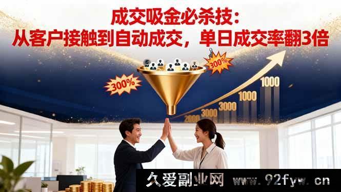 图片[1]-（16432期）吸金成交秘籍：突破客户接触瓶颈，实现自动成交且单日成交率飙升至3倍-每日必学网