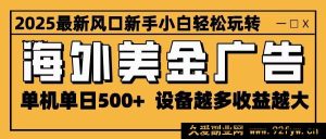 2025热门机遇 海外美元广告项目 单设备日赚超500 能无上限拓展 设备累加盈利猛增 极易上手-每日必学网