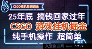 25年末快速攒钱返乡过年，CSGO手游挂机轻松赚金，便捷纯手机玩法-每日必学网
