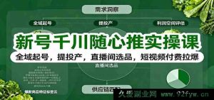 全新账号千川随心推实战教程：全领域起号攻略、提升投产技巧、直播间选品秘籍、短视频付费爆流方法-每日必学网