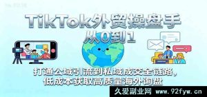 TikTok外贸运营从零基础起步,贯通公域引流至私域转化完整路径,以低成本揽获优质海外询单-每日必学网