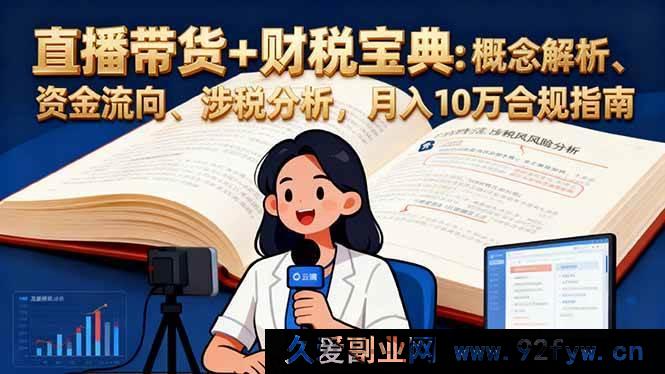 图片[1]-（16444期）直播带货财税秘籍：全方位解析、资金流向揭秘、涉税要点剖析，月入十万合规之道-每日必学网
