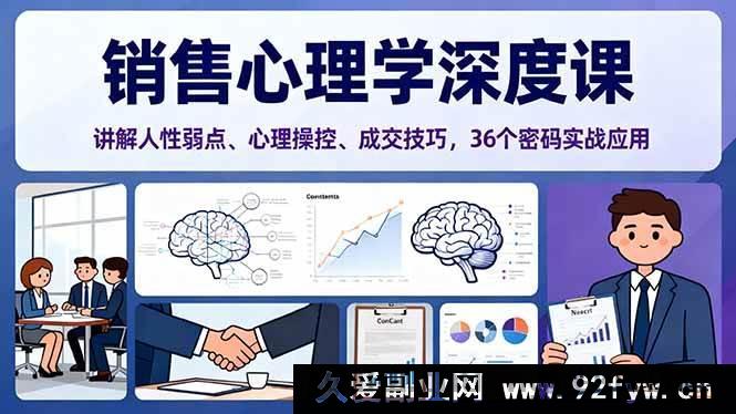 图片[1]-（16456期）销售心理学核心课：剖析人性弱点、心理操控秘诀及36个成交密码实战运用-每日必学网