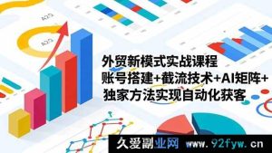 16496期外贸实战新途径课程，账号构建+引流秘籍+AI 阵列+独特手段达成自动化客源获取-每日必学网