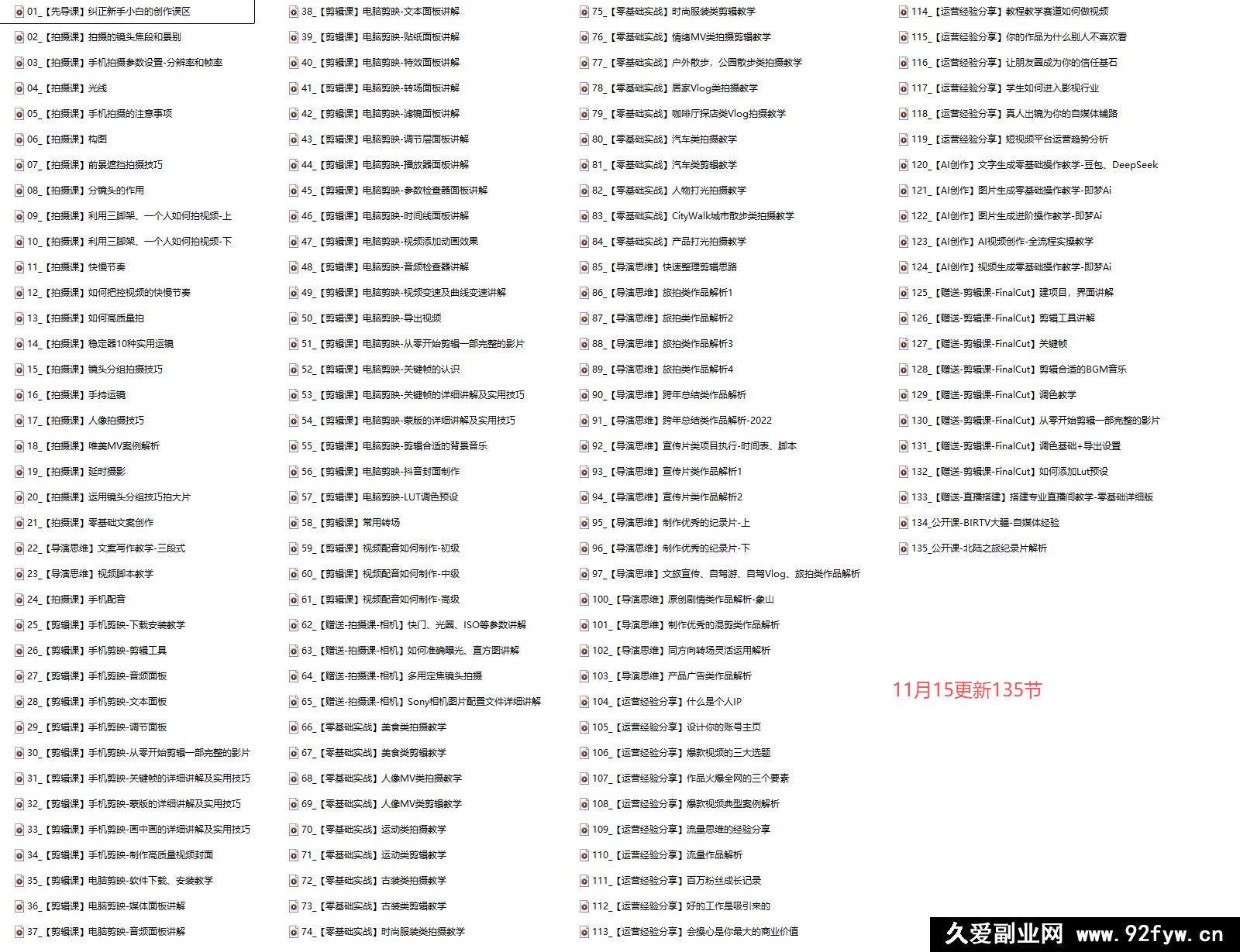 图片[4]-王松傲寒视频拍摄剪辑编导运营｜全能视频创作人课程135节 2025年11月_-每日必学网