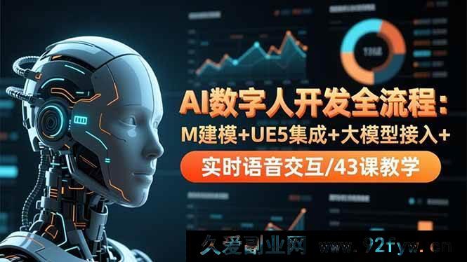 图片[1]-16604期：AI数字人开发完整流程揭秘：M建模、UE5集成、大模型接入及实时语音交互43课详解-每日必学网