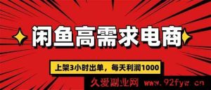 （16672期）闲鱼电商暴利玩法，上架即出单，单利高达300-每日必学网