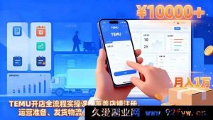 16441期TEMU开店秘籍：从注册到发货物流，实现单店月入过万全流程实操指南-每日必学网