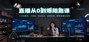 爆火直播陪跑特训：人货场构建，冷启动秘籍，选品排品策略，数据复盘，揭秘直播全链路-每日必学网