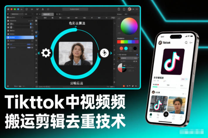 Tiktok中视频纯搬运剪辑去重技术,外来技术,自行测试-每日必学网
