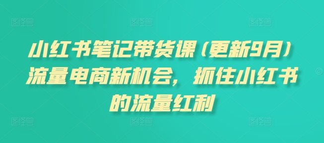 久爱副业网,网赚项目,网赚论坛博客网分享小红书笔记带货课(更新25年12月)流量电商新机会,抓住小红书的流量红利