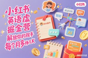 小红书英语虚拟资料掘金营,纯AI操作,解放你的双手,每个月多挣几K-每日必学网