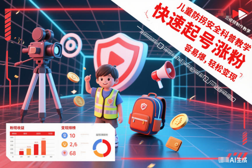 儿童防拐安全科普知识视频制作教学,快速起号涨粉,容易爆,轻松变现-每日必学网