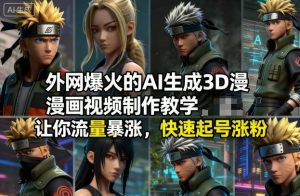 外网爆火的AI生成3D漫画视频制作教学，让你流量暴涨，快速起号涨粉！-每日必学网