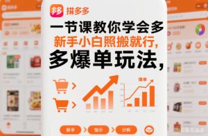 一节课教你学会拼多多爆单玩法，新手小白照搬就行-每日必学网