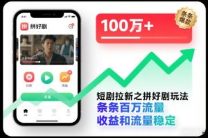 短剧拉新之拼好剧玩法，条条百万流量，收益和流量稳定-每日必学网