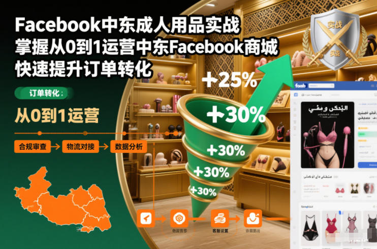 久爱副业网,网赚项目,网赚论坛博客网分享Facebook中东成人用品实战,掌握从0到1运营中东Facebook商城,快速提升订单转化