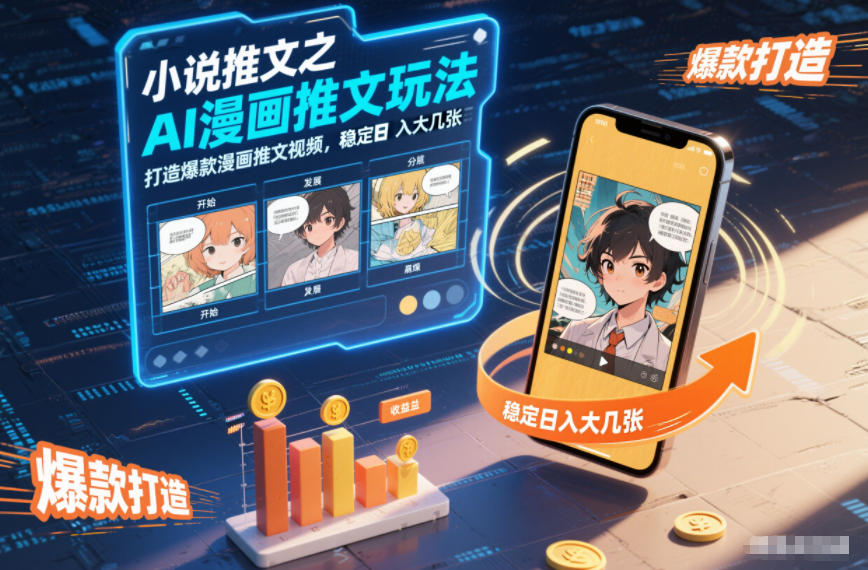 小说推文之AI漫画推文玩法，打造爆款漫画推文视频，稳定日入大几张-每日必学网