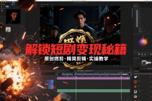 短剧拉新之原创燃剪精简剪辑实操课，解锁短剧变现秘籍-每日必学网