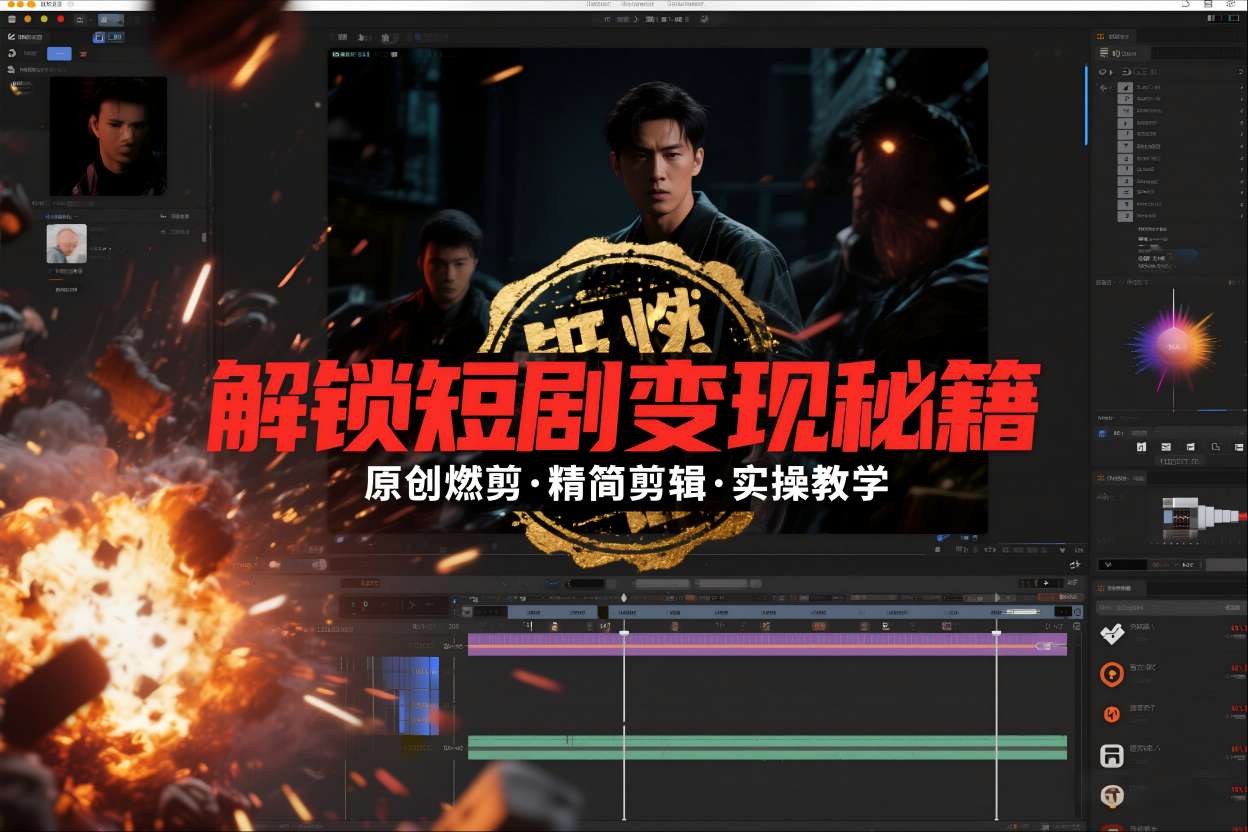 久爱副业网,网赚项目,网赚论坛博客网分享短剧拉新之原创燃剪精简剪辑实操课，解锁短剧变现秘籍