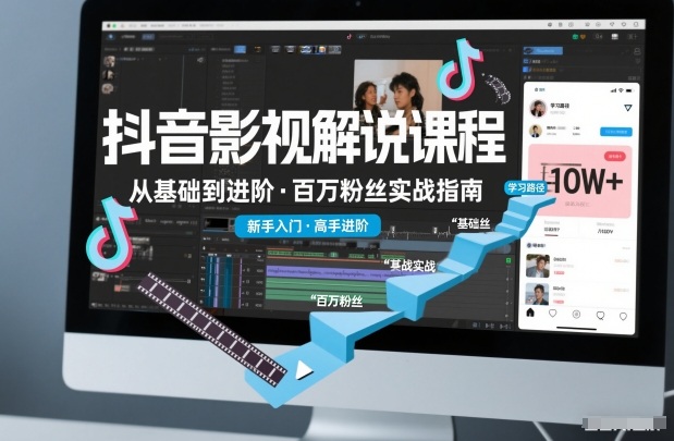 久爱副业网,网赚项目,网赚论坛博客网分享抖音百万粉丝影视解说课程，基础到进阶课，适合新手和进阶学习