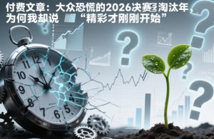 付费文章：大众恐慌的2026决赛淘汰年，为何我却说“精彩才刚刚开始”？-每日必学网